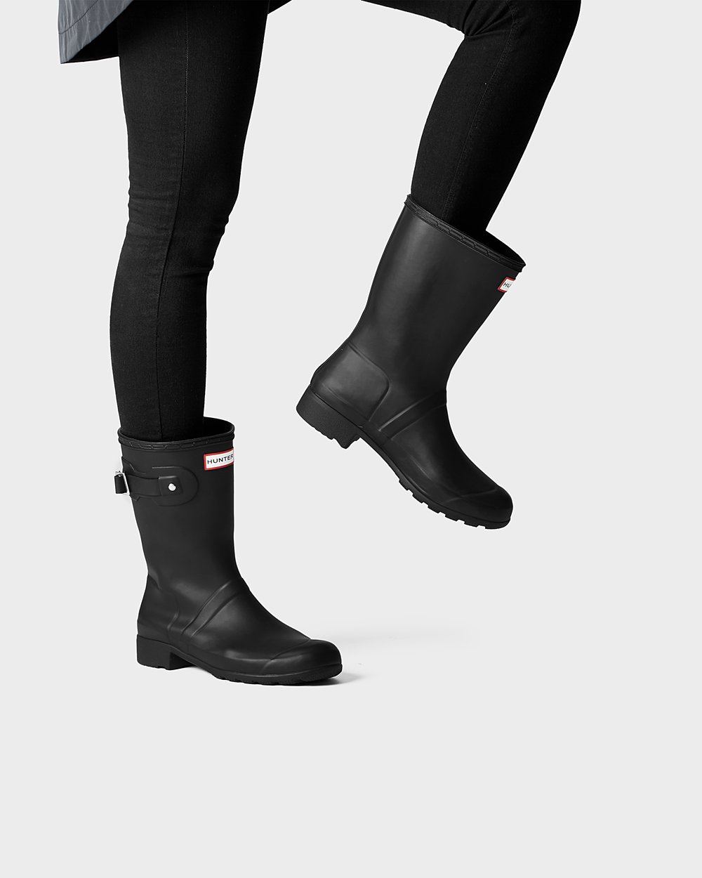 Botas de Lluvia Cortas Hunter Mujer - Original Tour Foldable - Negros - HAZBTRL-05